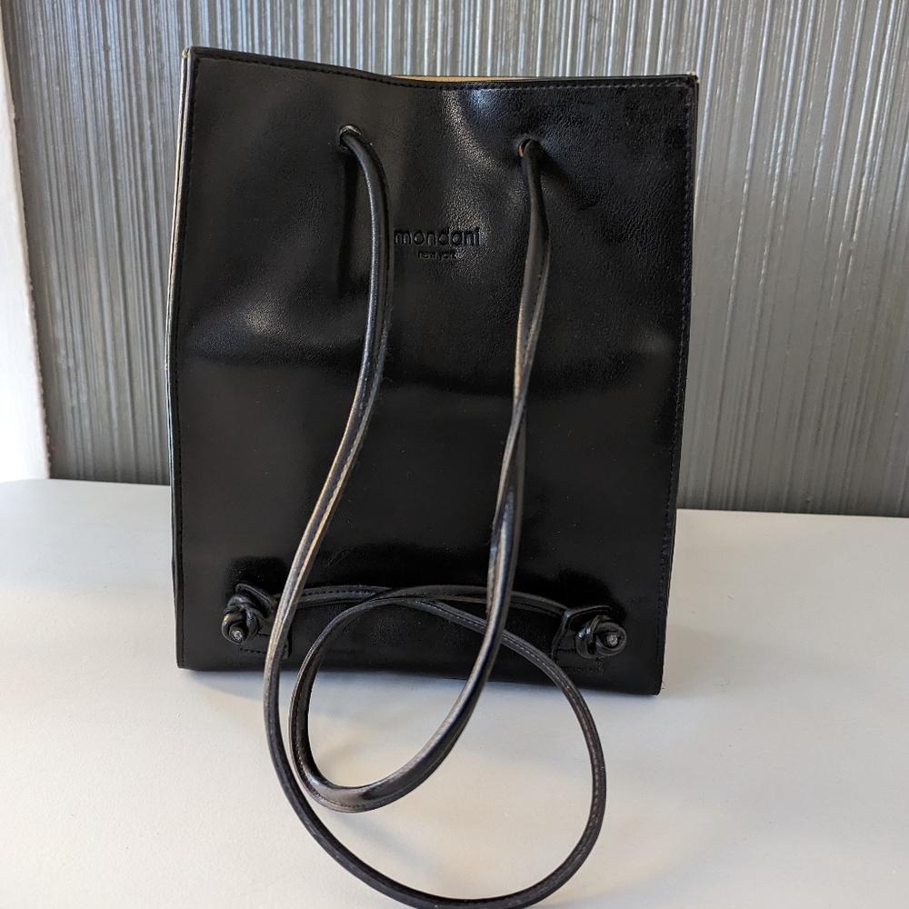 Mondani New York Black Simulated Leather Backpack, Medium